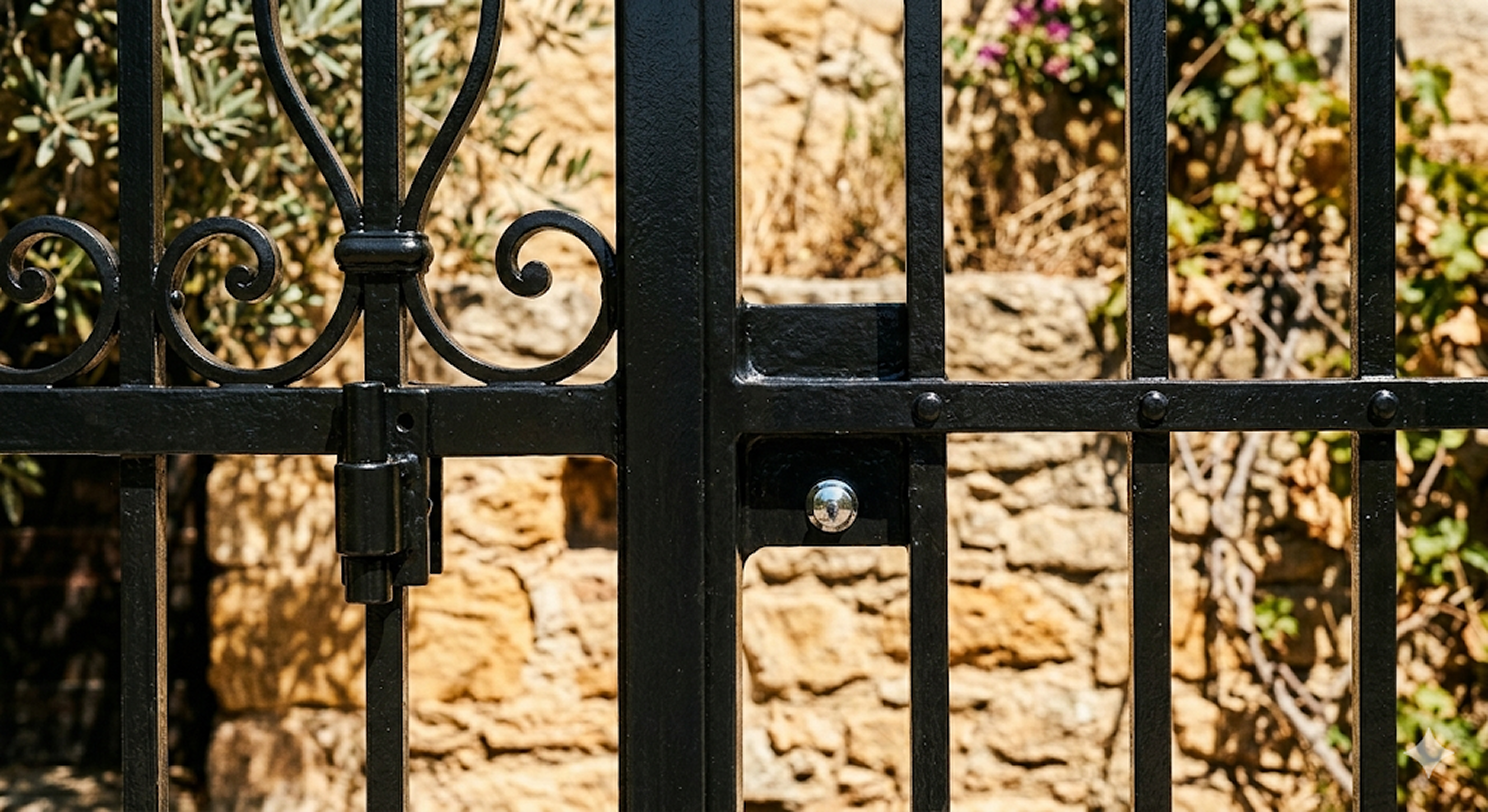 Après : portail en fer forgé restauré